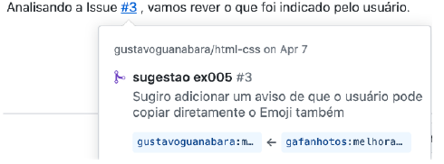 Menções a Issues
